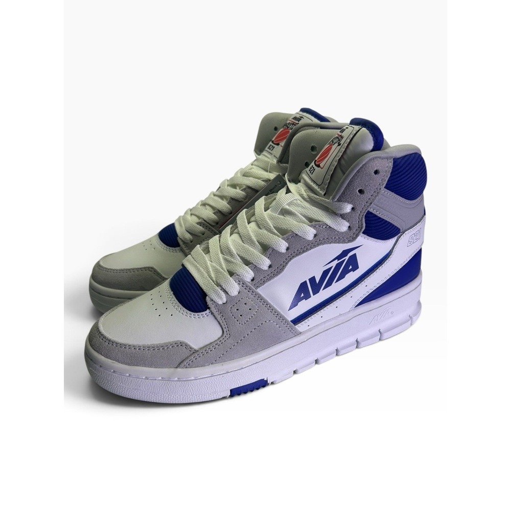 Avia Legacy 821 High Top Retro Basketball Sneakers Mens Size 7 Blue White Grey